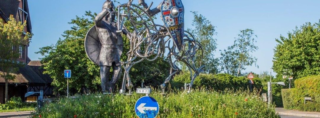 Battle roundabout featuring sculpture by Festival 2016 artist-in-residence comes second in British Roundabout of the Year Award 2017